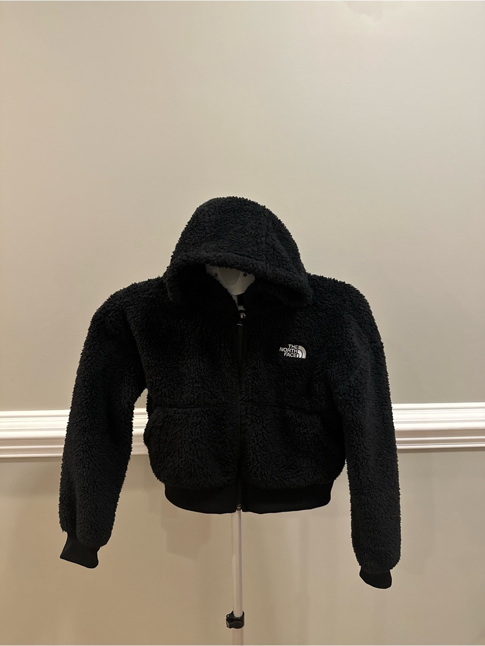 The North Face Kids Black Sherpa Hooded jacket